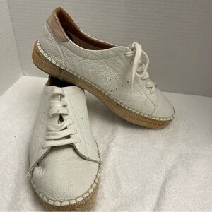 Dalson Women's US Size 8 Leather Platform espadrille sneaker white Spain